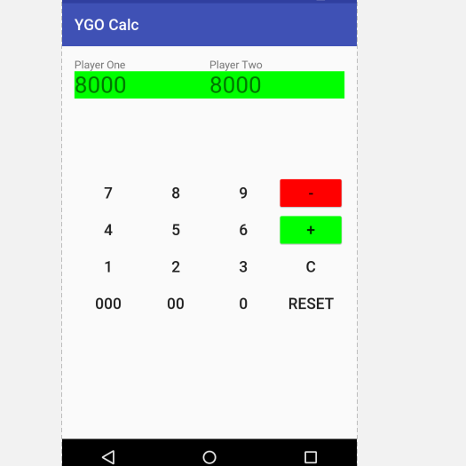 Screenshot of YGO LP calculator app